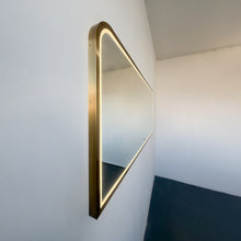 Decorative Oversized Illuminated Landscape Rectangular Mirror with Bronze Patina Frame