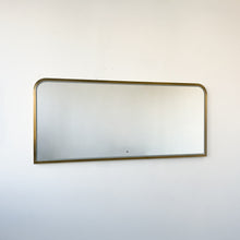 Decorative Oversized Illuminated Landscape Rectangular Mirror with Bronze Patina Frame