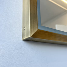 Decorative Oversized Illuminated Landscape Rectangular Mirror with Bronze Patina Frame