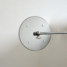 Illuminated Wall-Attached Magnifying Mirror with Brass Frame and Collapsible Arm