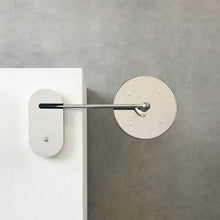 Illuminated Wall-Attached Magnifying Mirror with Brass Frame and Collapsible Arm