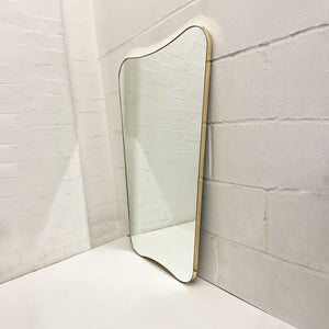 Mid Century Art Deco Organic Mirror with Brass Frame - AP Vintage Series Two