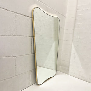 Mid Century Art Deco Mirror with Brass Frame