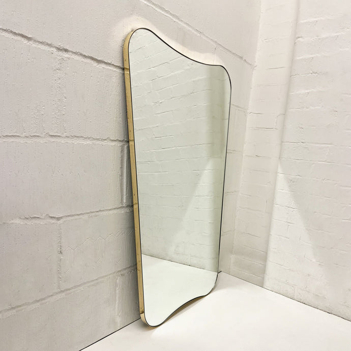 Mid Century Art Deco Mirror with Brass Frame