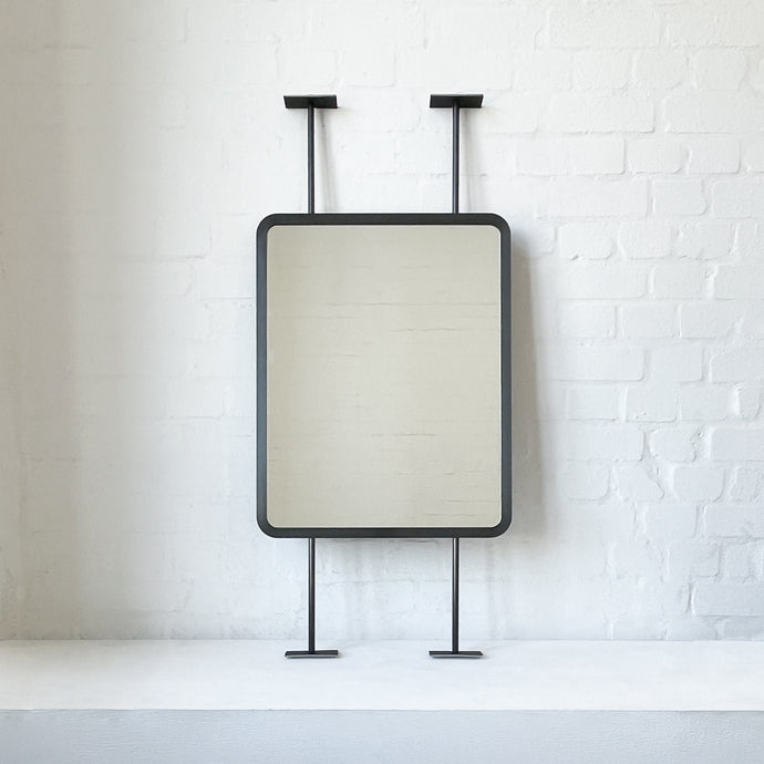 Countertop to Ceiling Quadris™ Mirror with Blackened Stainless Steel Frame