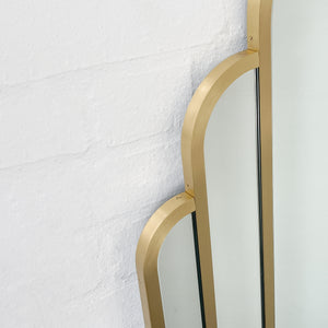 NEW Stunning Art Deco Arched Handcrafted Mirror with Brass Frame