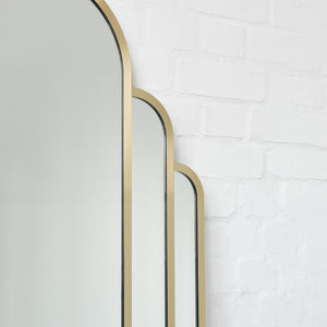 NEW Stunning Art Deco Arched Handcrafted Mirror with Brass Frame