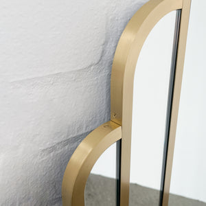 NEW Stunning Art Deco Arched Handcrafted Mirror with Brass Frame