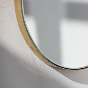 Capsula™ Capsule shaped Modern Mirror with an Elegant Brass Frame