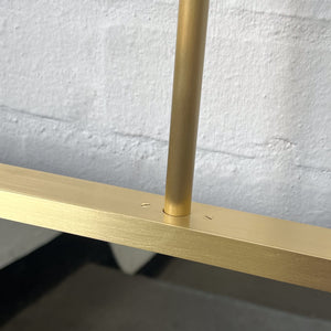 Ceiling Suspended Irregular shaped Mirror with Brushed Brass Full Frame