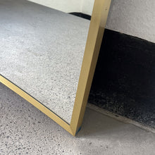 Ceiling Suspended Irregular shaped Mirror with Brushed Brass Full Frame