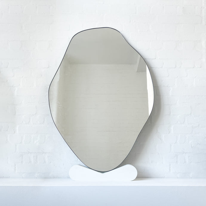 Freefom Organic Mirror with Minimalist Bronze Patina Frame