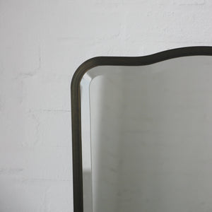 Mid Century Bevelled Mirror with Handcrafted Patina Full Frame - Vintage N.4