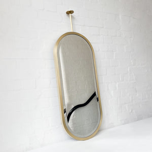 Modern Capsula™ Ceiling Suspended Bevelled Mirror with Brass Full Frame