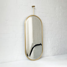 Modern Capsula™ Ceiling Suspended Bevelled Mirror with Brass Full Frame