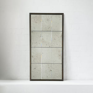 Quadris™ Rectangular Antiqued Panelled Mirror with Bronze Patina Frame