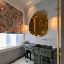 Contemporary Gold Tinted Freeform Mirror with Brass Frame