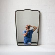 Mid Century Bevelled Mirror with Handcrafted Patina Full Frame - Vintage N.4