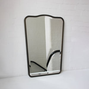 Mid Century Bevelled Mirror with Handcrafted Patina Full Frame - Vintage N.4