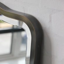 Mid Century Bevelled Mirror with Handcrafted Patina Full Frame - Vintage N.4