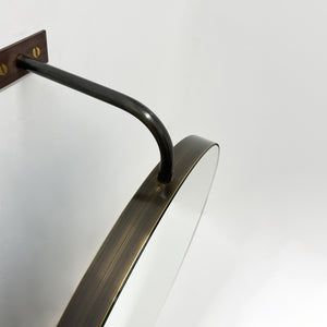 Vorso™ Wall Attached Rotating Round Modern Mirror with Brass Frame