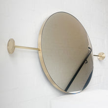 Wall-to-Wall Orbis Round Modern Mirror with Brushed Brass Frame