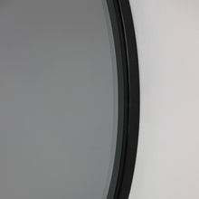 Orbis™ Bevelled Black Round Frameless Contemporary Mirror with Velvet Backing