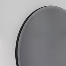 Orbis™ Bevelled Black Round Frameless Contemporary Mirror with Velvet Backing