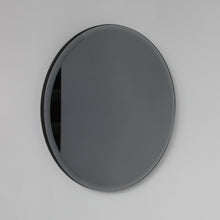 Orbis™ Bevelled Black Round Frameless Contemporary Mirror with Velvet Backing