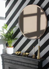 Orbis™ Bevelled Bronze Tinted Decorative Round Mirror with a Black Metal Frame