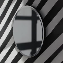 Orbis™ Bevelled Black Round Frameless Contemporary Mirror with Velvet Backing