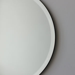 Elegant Orbis™ Round Bevelled Frameless Mirror with Velvet Backing