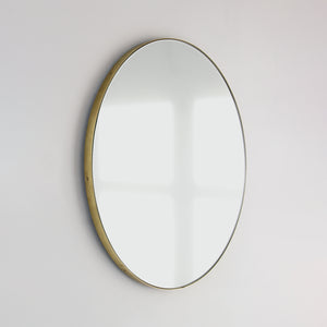 Orbis™ Round Minimalist Customisable Mirror with Elegant Brass Frame