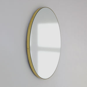 Orbis™ Round Minimalist Customisable Mirror with Elegant Brass Frame