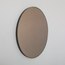 Orbis™ Bronze Tinted Round Contemporary Mirror with a Bronze Patina Brass Frame