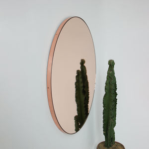 Orbis™ Rose gold Tinted Modern Round Mirror with a Copper Frame