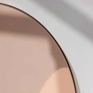 Orbis™ Rose gold Tinted Modern Round Mirror with a Copper Frame