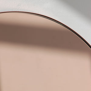 Orbis™ Rose gold Tinted Modern Round Mirror with a Copper Frame