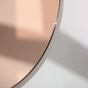 Orbis™ Rose gold Tinted Modern Round Mirror with a Copper Frame