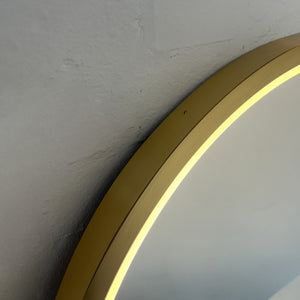 NEW Front Illuminated Orbis™ Round Mirror with Handcrafted Brass Full Frame