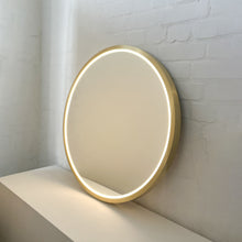 NEW Front Illuminated Orbis™ Round Mirror with Handcrafted Brass Full Frame