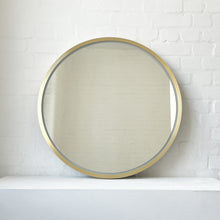 Front Illuminated Orbis™ Round Mirror with Handcrafted Brass Full Frame