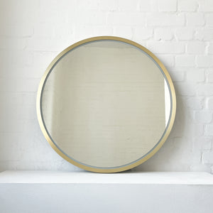 Front Illuminated Orbis™ Round Mirror with Handcrafted Brass Full Frame