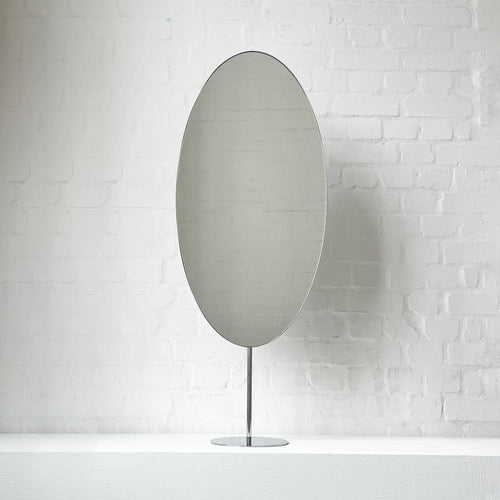 NEW Ovalis™ Countertop Mirrors with Contemporary Stainless Steel Frame