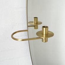 Oval shaped Bevelled Mirror with a Brushed Brass Frame
