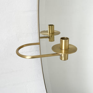 Oval shaped Bevelled Mirror with a Brushed Brass Frame