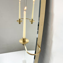 NEW Ovalis™ Oval shaped Bevelled Mirror with Decorative Candleholders and Brushed Brass Frame