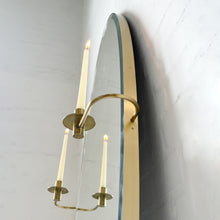 Oval shaped Bevelled Mirror with a Brushed Brass Frame