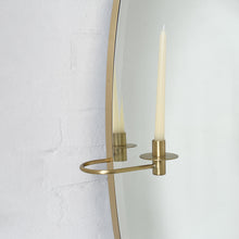 NEW Ovalis™ Oval shaped Bevelled Mirror with Decorative Candleholders and Brushed Brass Frame
