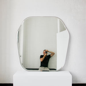 Bevelled Overmantel Mirror with Handcrafted Patina Frame